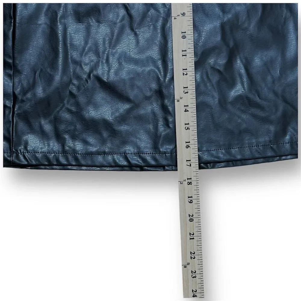 NWT‎ Women's Black Faux Leather Mini Skirt Size 11 Party Wear Grunge Biker Emo